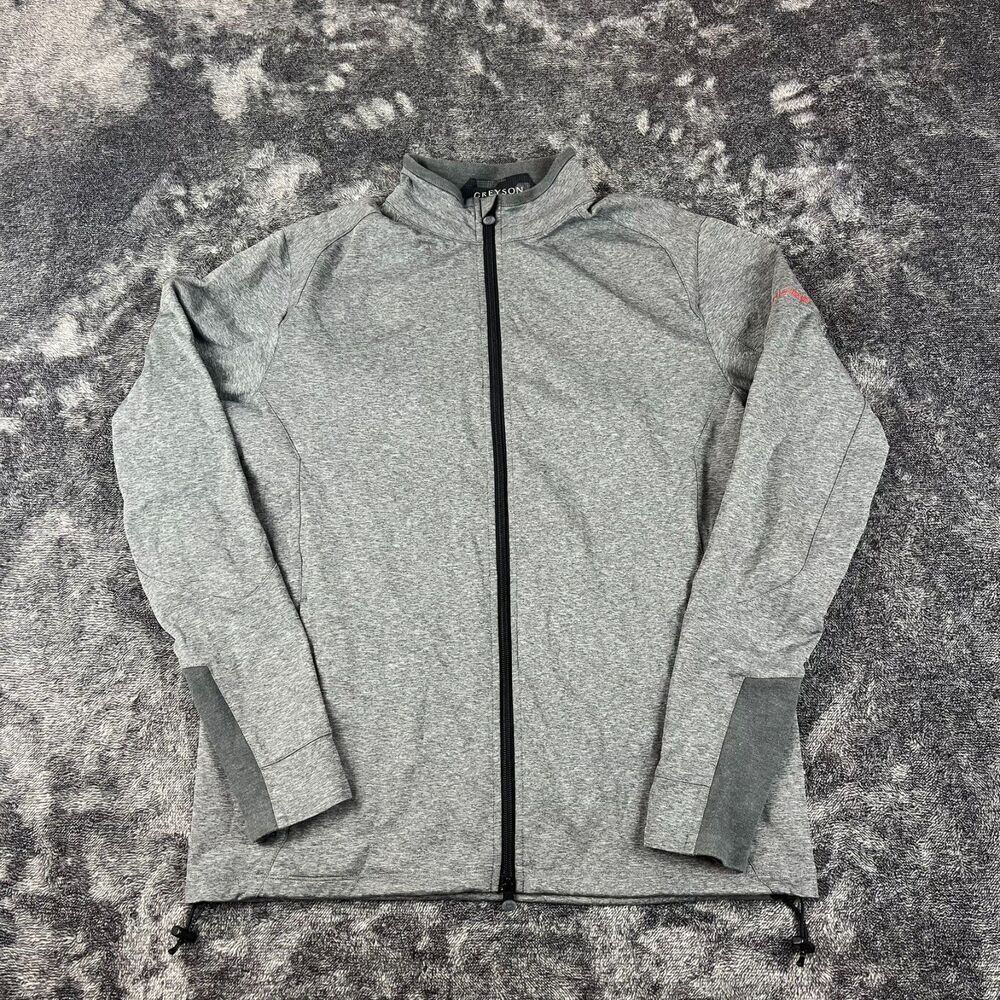 Greyson Sequoia Golf Performance Full Zip Jacket Heather Gray Wolf Men's M